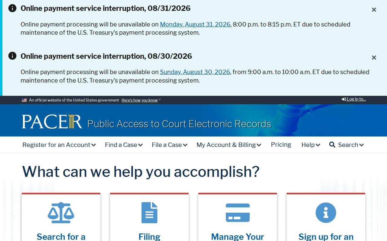 Staten Island resident lookup PACER federal court access