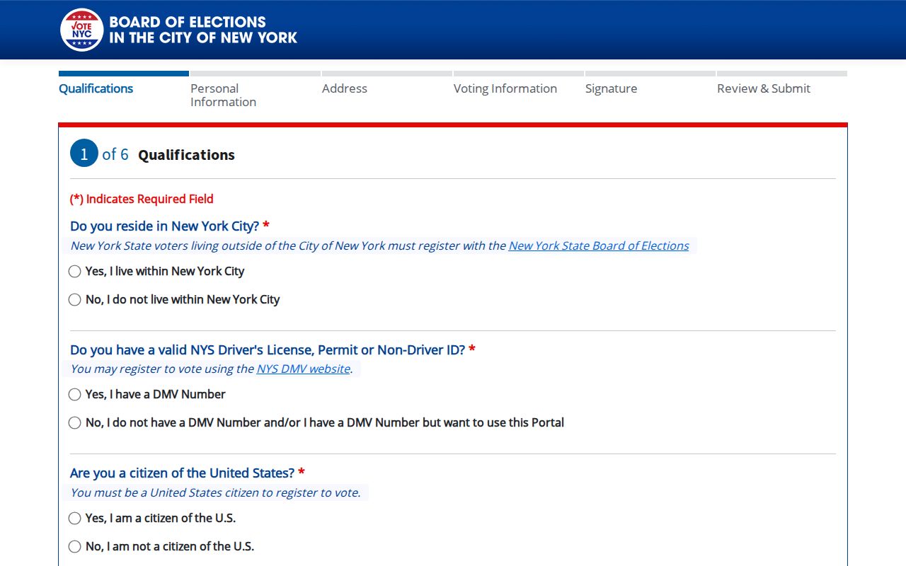 Staten Island resident lookup NYC voter registration application