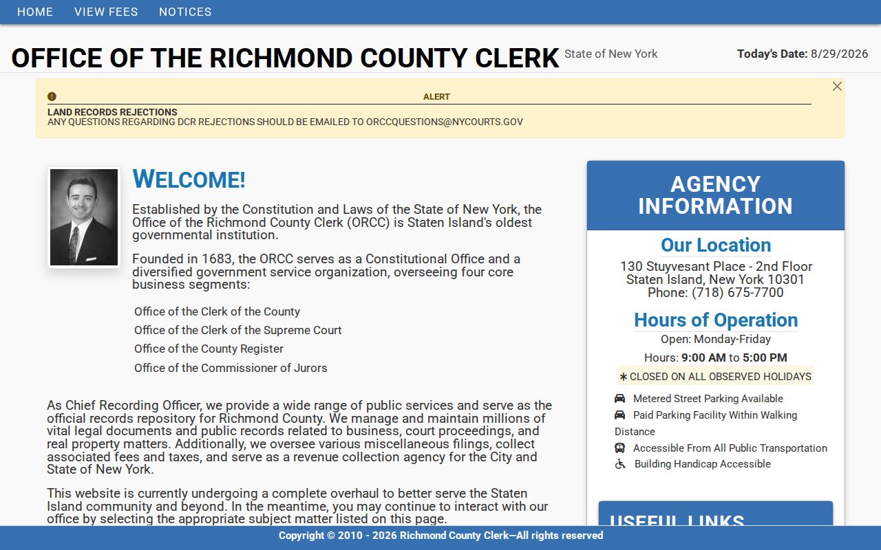 Staten Island street directory Richmond County Clerk land-record search